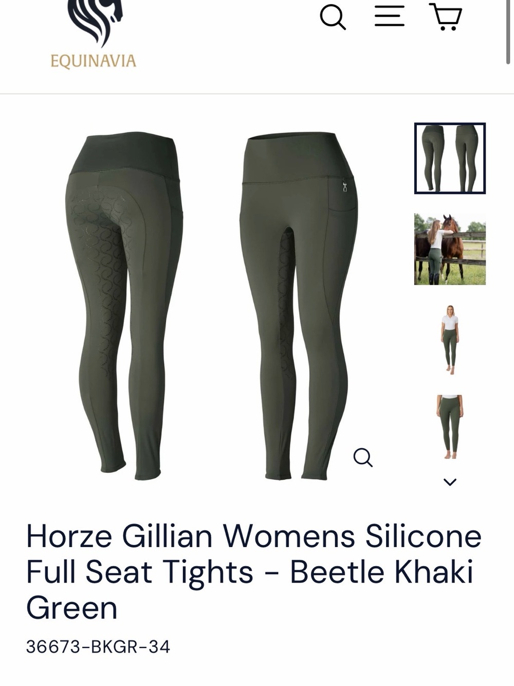 Gillian Women's Silicone Full-Seat Tights — Beetle Khaki Green, size 28